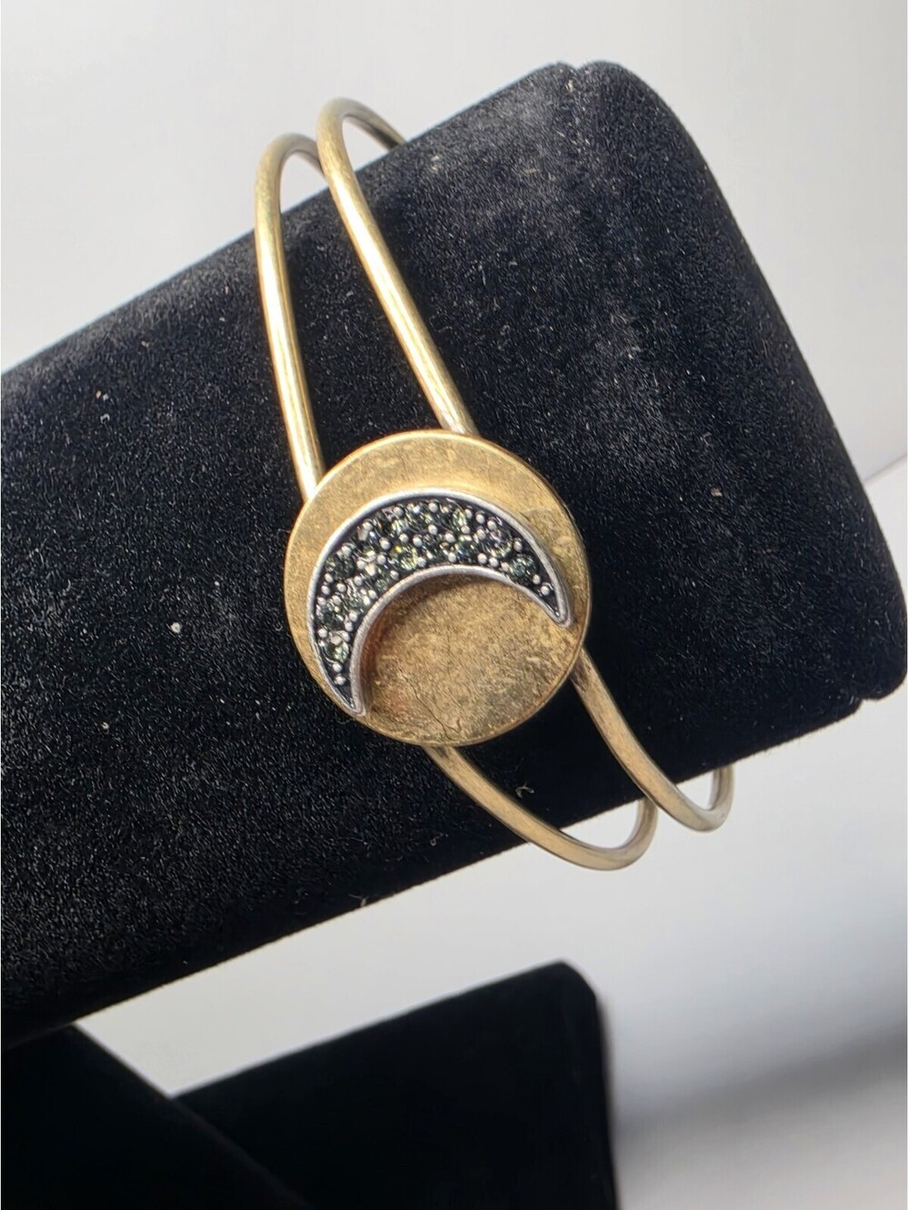 Expandable Bangle Bracelet Gold and Silver Moon